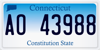 CT license plate AO43988