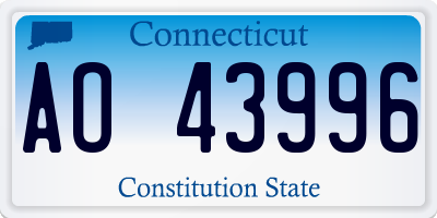 CT license plate AO43996