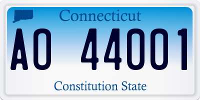 CT license plate AO44001