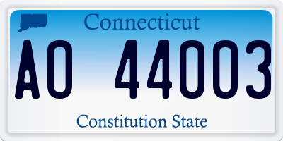 CT license plate AO44003