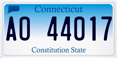 CT license plate AO44017
