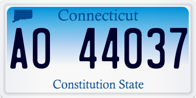 CT license plate AO44037