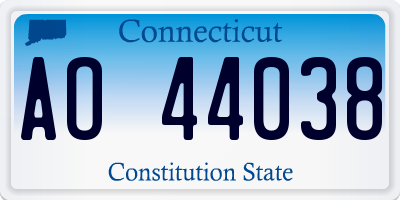 CT license plate AO44038