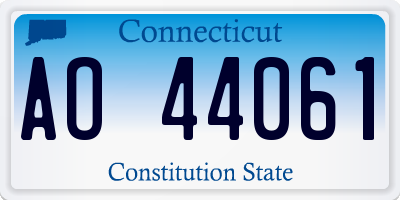 CT license plate AO44061