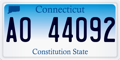 CT license plate AO44092
