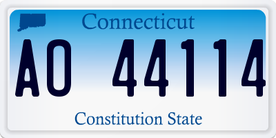 CT license plate AO44114