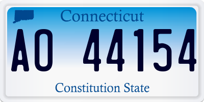 CT license plate AO44154