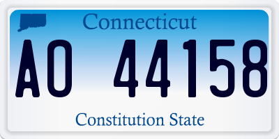 CT license plate AO44158