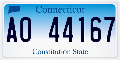 CT license plate AO44167