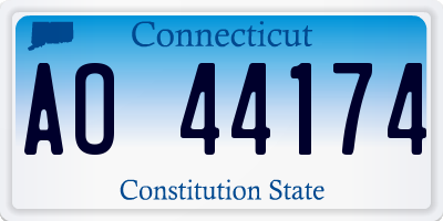 CT license plate AO44174