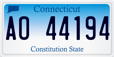 CT license plate AO44194