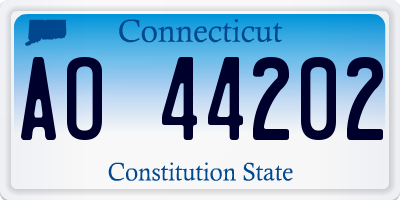 CT license plate AO44202