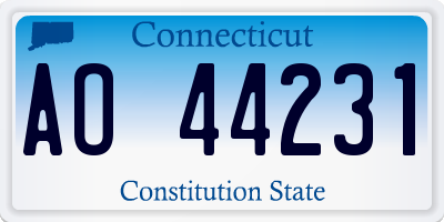 CT license plate AO44231