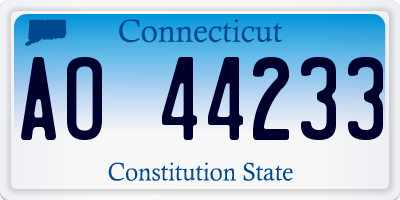 CT license plate AO44233