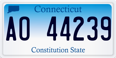 CT license plate AO44239