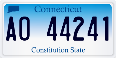 CT license plate AO44241