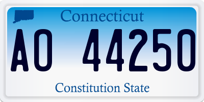 CT license plate AO44250