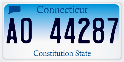 CT license plate AO44287