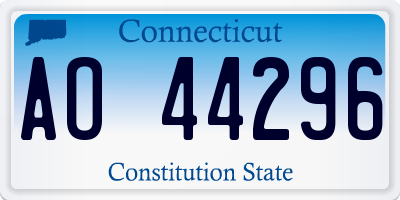 CT license plate AO44296