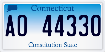 CT license plate AO44330