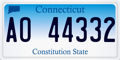 CT license plate AO44332