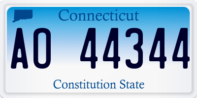 CT license plate AO44344