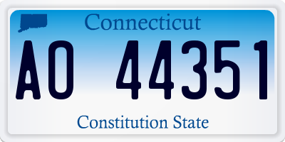 CT license plate AO44351