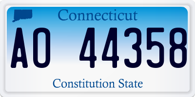 CT license plate AO44358