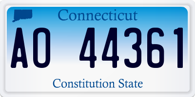 CT license plate AO44361