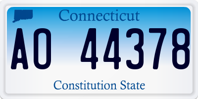 CT license plate AO44378