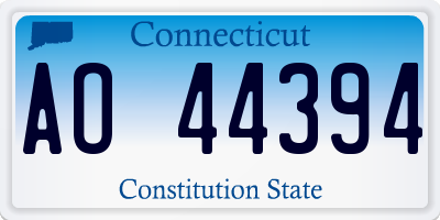 CT license plate AO44394