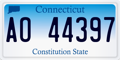 CT license plate AO44397