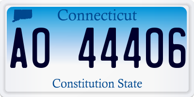 CT license plate AO44406
