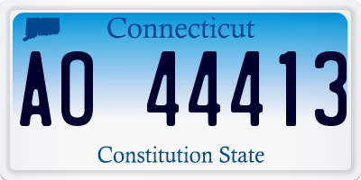 CT license plate AO44413