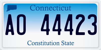 CT license plate AO44423