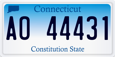 CT license plate AO44431