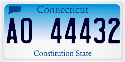 CT license plate AO44432