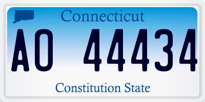CT license plate AO44434