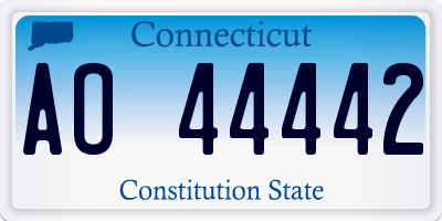CT license plate AO44442
