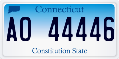 CT license plate AO44446
