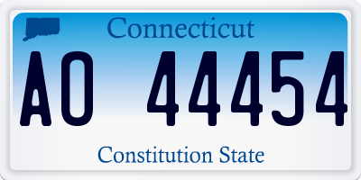 CT license plate AO44454