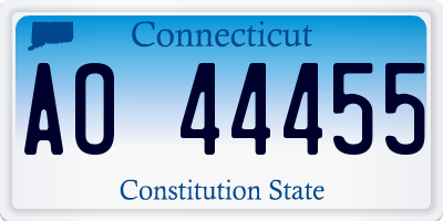 CT license plate AO44455