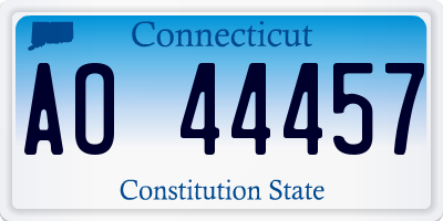 CT license plate AO44457