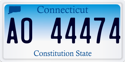CT license plate AO44474