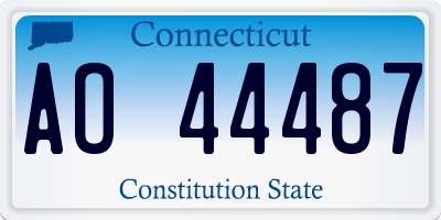 CT license plate AO44487