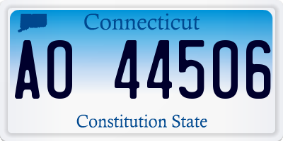 CT license plate AO44506