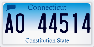 CT license plate AO44514