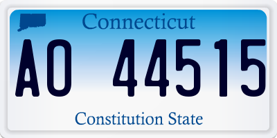 CT license plate AO44515