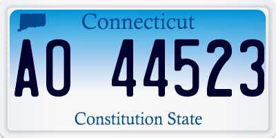 CT license plate AO44523