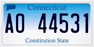 CT license plate AO44531